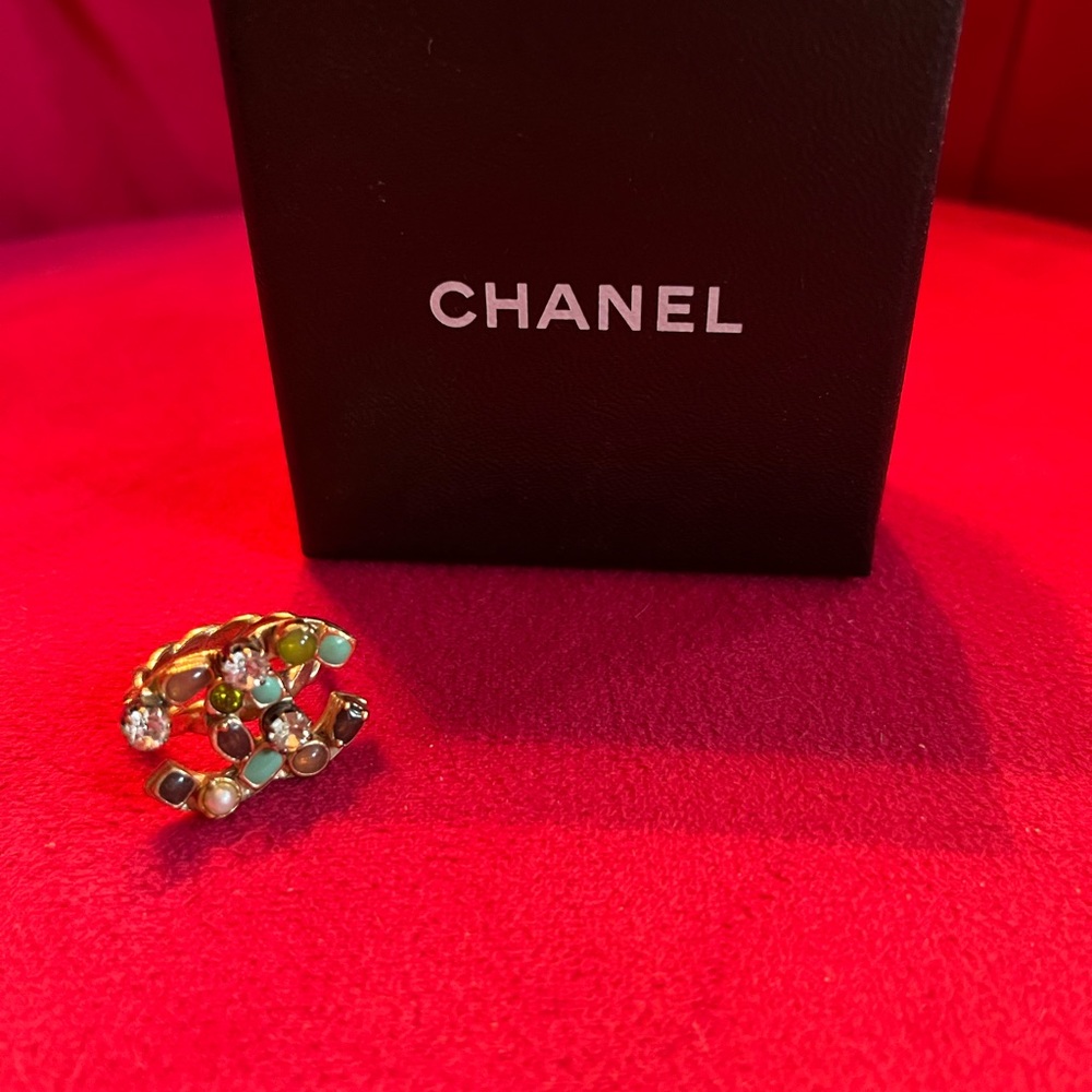 Authentic Chanel ring gold plated size 7